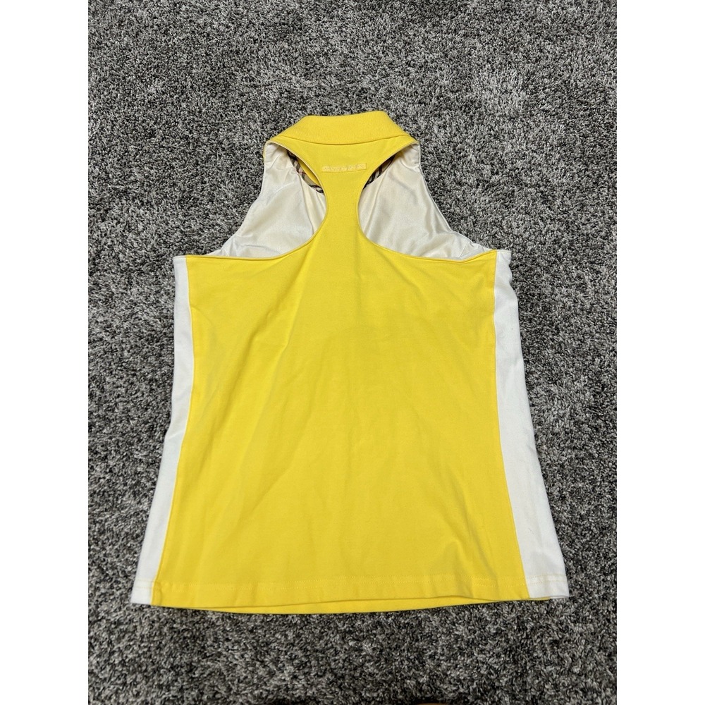 Vintage Burberry Golf Sleeveless Polo Top Yellow Racerback Tennis - Picture 4 of 11